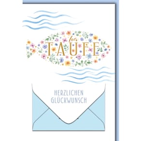 Taufkarte Geldschein, mit Umschlag