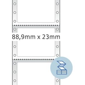 Lochrandetiketten HERMA, 88,9 x 23 mm, weiß