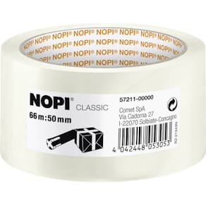 Packband NOPI Pack Classic, 50 mm x 66 m, transparent