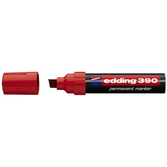 Merkepenn EDDING 390 skrå rød 10st