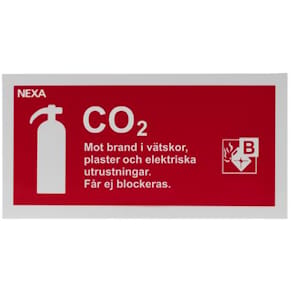 Skylt Koldioxidsläckare
