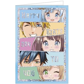 Geburtstagskarte Noname, Manga-Motive, 11,5 x 17 cm, inkl. Umsch