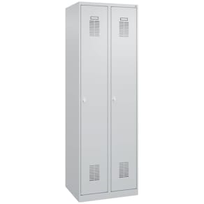 Garderobenschrank CP Basis PLUS, 2 Abteile, hellgrau