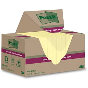Haftnotizblock Post-it Super Sticky Recycling Notes, gelb, 12 x  