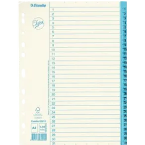 Pärmregister JOPA Papper A4 1-31, blå flik, 10st