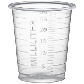 Medicinbägare Eco 30ml smal transp 90/fp