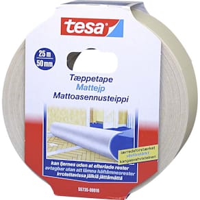 Dobbeltklæbende tape tesa 50 mm x 25 m, 248 µm, farveløs, pk 36
