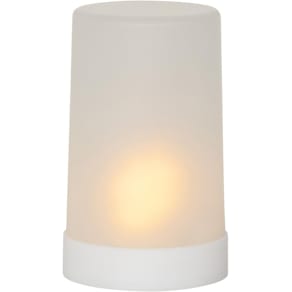 Blockljus STAR T LED Flame 14,5cm vit