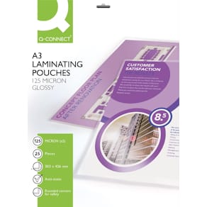 Lamineeretui Q-CONNECT, A3, 2x125 micron, 25 stuks