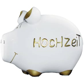 Spardose KCG Hochzeit, Schwein, klein, weiß