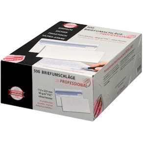Briefumschlag PROFESSIONAL Revelope, DIN Lang, 225x112 mm, weiß, 