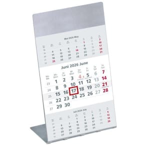 3-Monats-Planer ZETTLER Ersatzkalendarium, grau, 95 × 120 mm