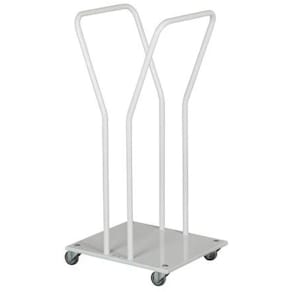 Affaldsstativ på hjul, til papirsække, hvid