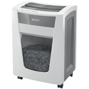 Aktenvernichter Leitz IQ Office Pro P4, grau/weiß