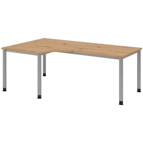 Schreibtisch HAMMERBACHER HS82, 200x120 cm, Asteiche/Silber