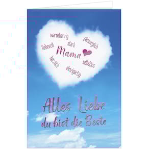 Grußkarte Noname Muttertag, geprägt, bunt, mit Umschlag