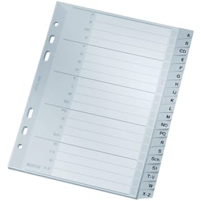 Register Leitz, A5 hoch, A-Z, grau