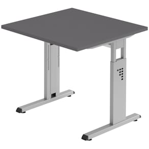 Schreibtisch Hammerbacher OS08, 80 x 80 cm, graphit/silber