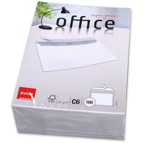Briefhülle Elco Office C6, haftklebend, hochweiß, 100 Stück