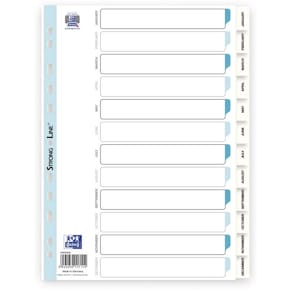 Register Elba A4 hvidt karton, pakke à 20 stk