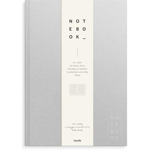 Skrivebok BURDE A4 linjer lys grå