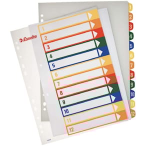 Register Esselte MAXI A4 hvid, ekstra bredde, 10 sæt