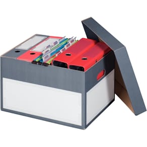 Archivbox SMARTBOX PRO, mit Deckel, grau, 414 x 331 x 266 mm