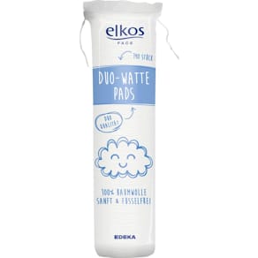 Wattepads ELKOS Duo, 140 Stück, 100 % Baumwolle