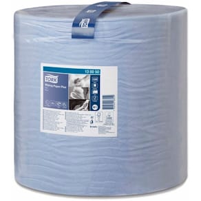 Aftørringsrulle Tork W1 Plus 2-lag, blå 365mm x 510m, 1 rl