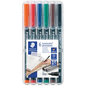 Folienstift STAEDTLER Lumocolor permanent, M, 6 Farben sortiert