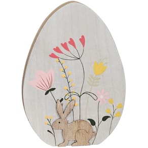 Osterei Noname Blumenwiese, Holz, bunt