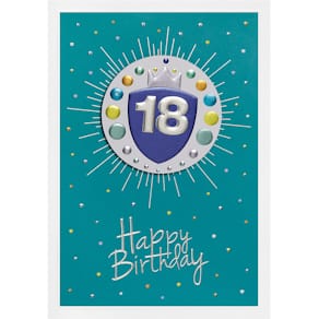 Geburtstagskarte PERLEBERG Prisma, Volljährigkeit, Folienveredel,