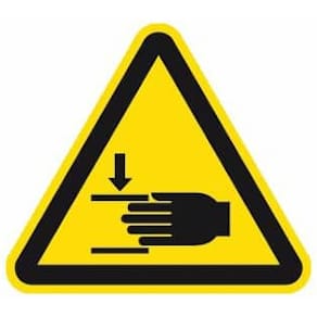 Warnaufkleber MOEDEL ISO 7010, Handverletzungsgefahr, selbstkleb.