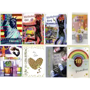 Geburtstagskarte Apollo, Volljährigkeit, 10 Stück, mit Umschlag