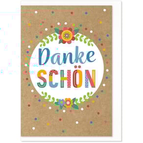 Dankekarte KOMMA³ Naturkarton, mit Umschlag