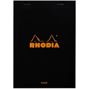Rhodia head stapled pad black N°16 plain