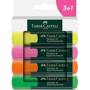 Textmarker-Set Faber-Castell Textliner 1548, 4er Etui, sortiert