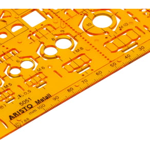 Präzisionsschablone Aristo, 155 x 155 mm, Tuschenoppen
