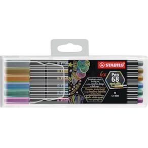 Viltstift STABILO Pen 68 Metallic, 6 kleuren, etui à 6 stuks