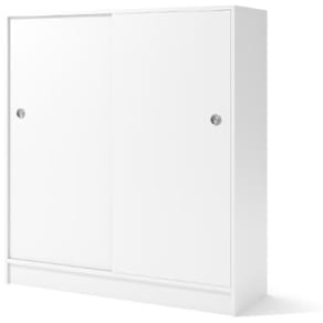 Skåp B1200 3xA4 skjutdörrar H132,5cm vit