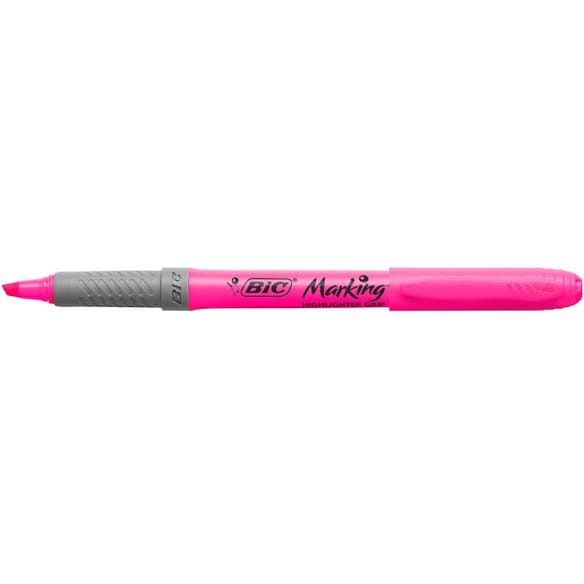 Tekstmarker BIC Highlighter Grip rosa 12st