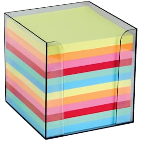 Memokubus Folia, gekleurde blaadjes, 700 vel, plastic houder