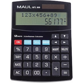Bureaurekenmachine Maul MTL 800, 2-regelig, zwart