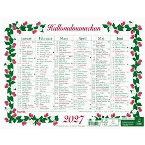Väggkalender Lilla Hallonalmanackan 2027