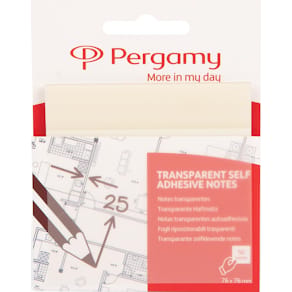 Notitieblaadjes Pergamy transparant, 76 x 76 mm, 50 vel, wit