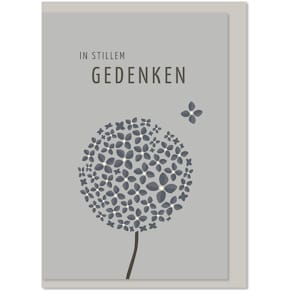 Trauerkarte KOMMA³, weiß/schwarz, mit Umschlag