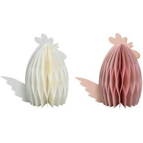 Dekofigur Huhn aus Wabenpapier, sortiert