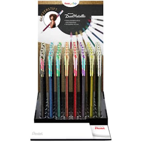 Gelschreiber Pentel Hybrid Dual Metallic K110, Glitzer, sortiert