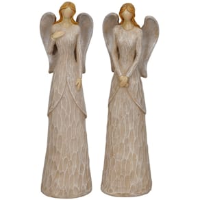 Weihnachtsengel Polyresin, braun, sortiert