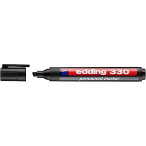 Märkpenna Edding 330 Svart, sned, 1-5mm, 10st